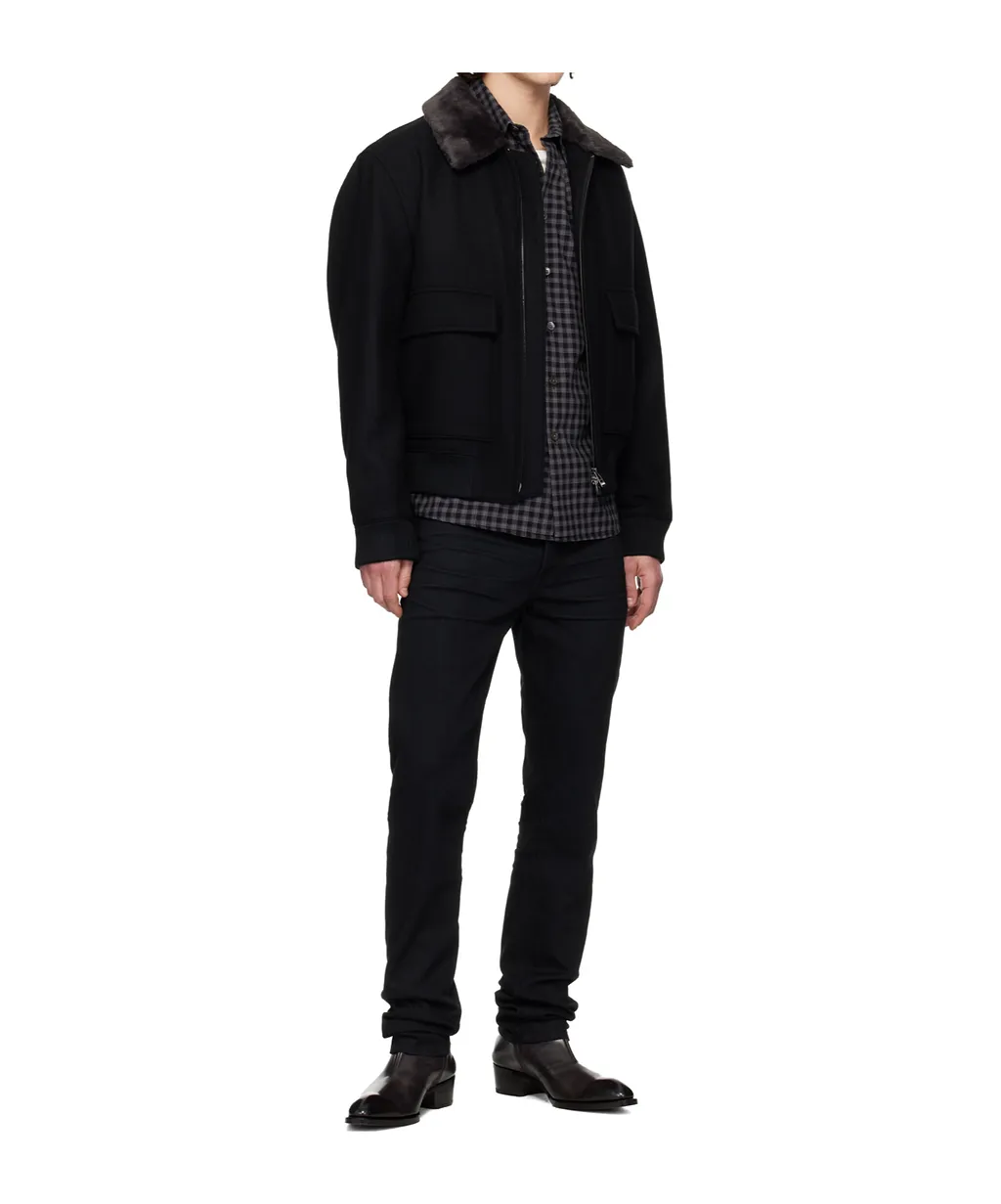 Wool Blend Lapel Casual Jacket