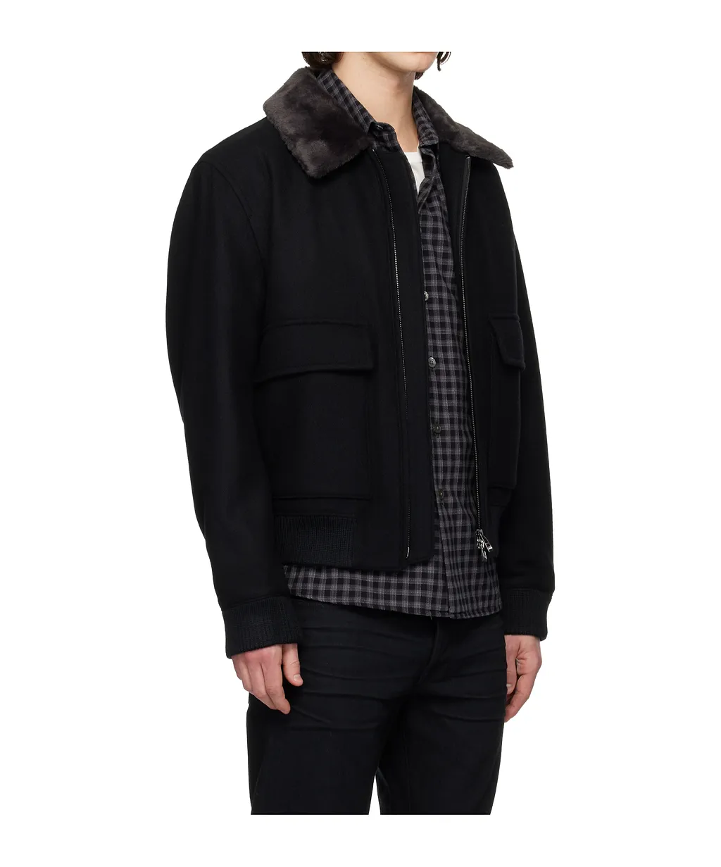 Wool Blend Lapel Casual Jacket