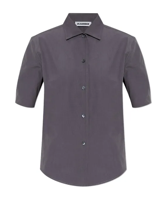 Jil Sander Short-Sleeve Button-Up Top
