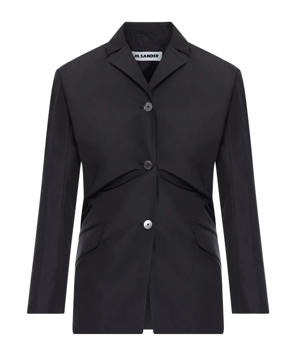Jil Sander Single Breasted Pleated Detail Jacket