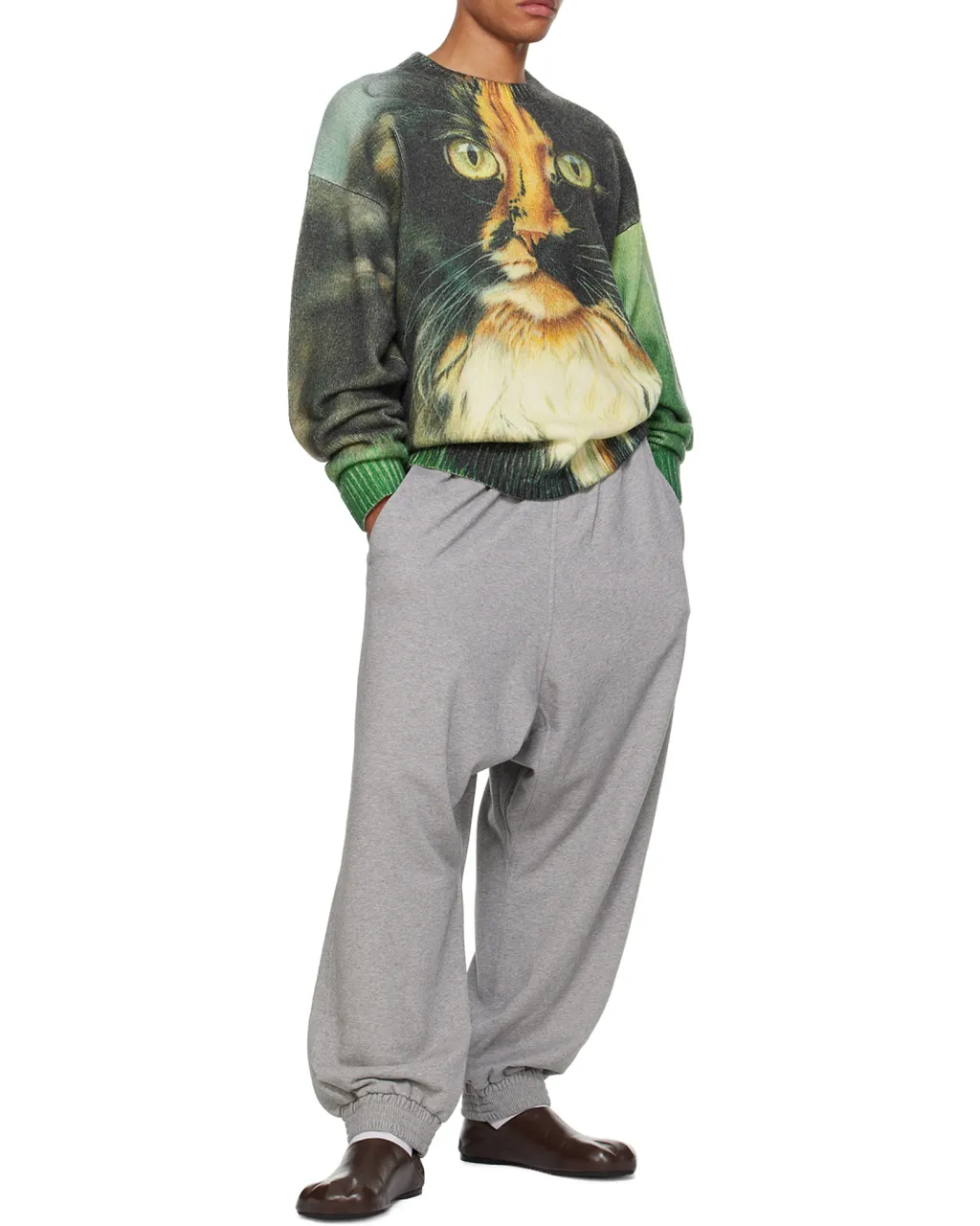 Jw Anderson Cat Printed Knitted Jumper