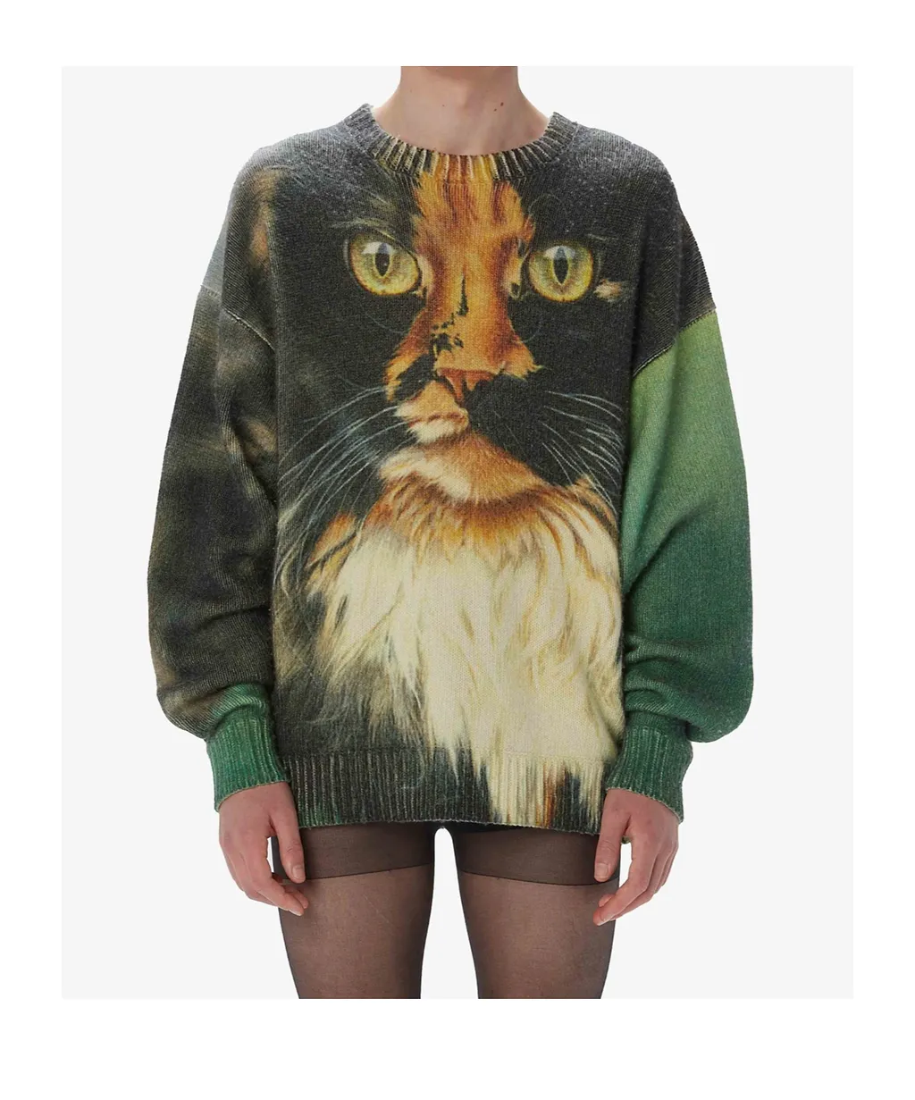 Jw Anderson Cat Printed Knitted Jumper