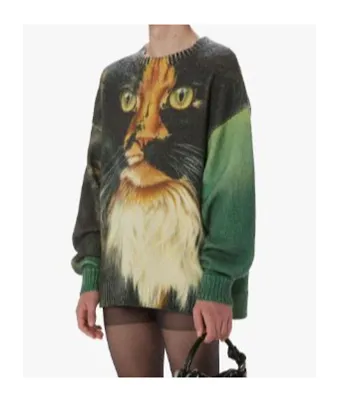 Jw Anderson Cat Printed Knitted Jumper