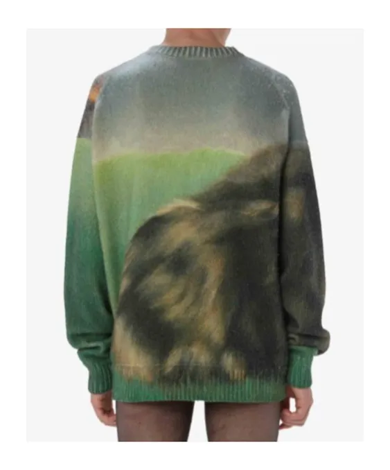 Jw Anderson Cat Printed Knitted Jumper