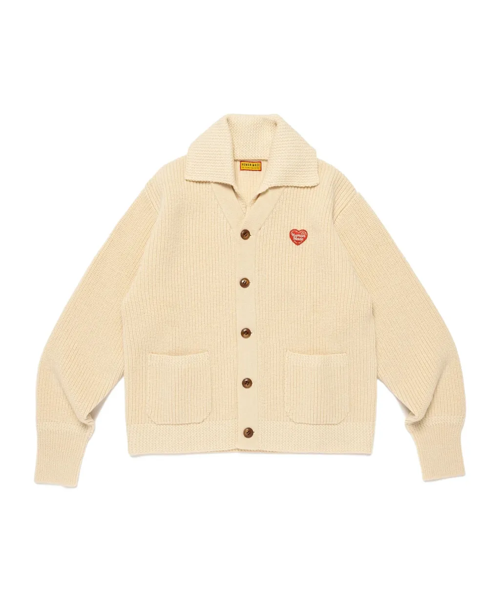 Human Made Heart-Patch Wool Cardigan