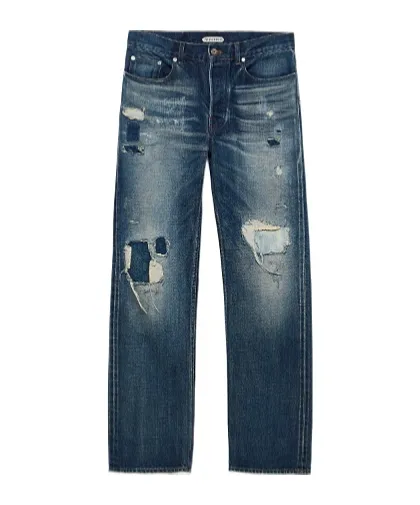 Jw Anderson Distressed Mid-Waisted Straight-Leg Jeans
