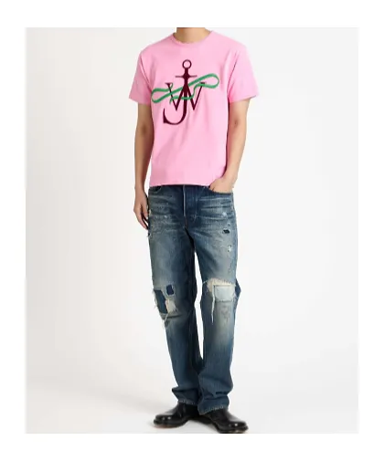 Jw Anderson Distressed Mid-Waisted Straight-Leg Jeans