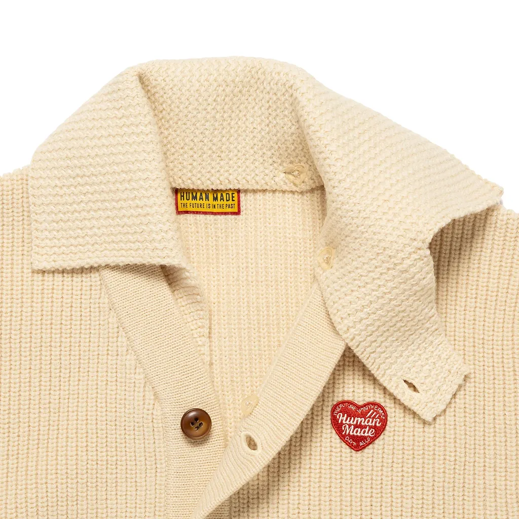 Human Made Heart-Patch Wool Cardigan