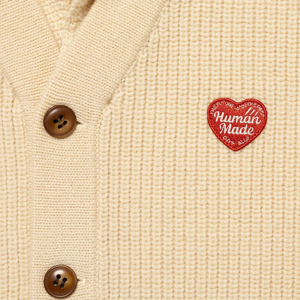 Human Made Heart-Patch Wool Cardigan
