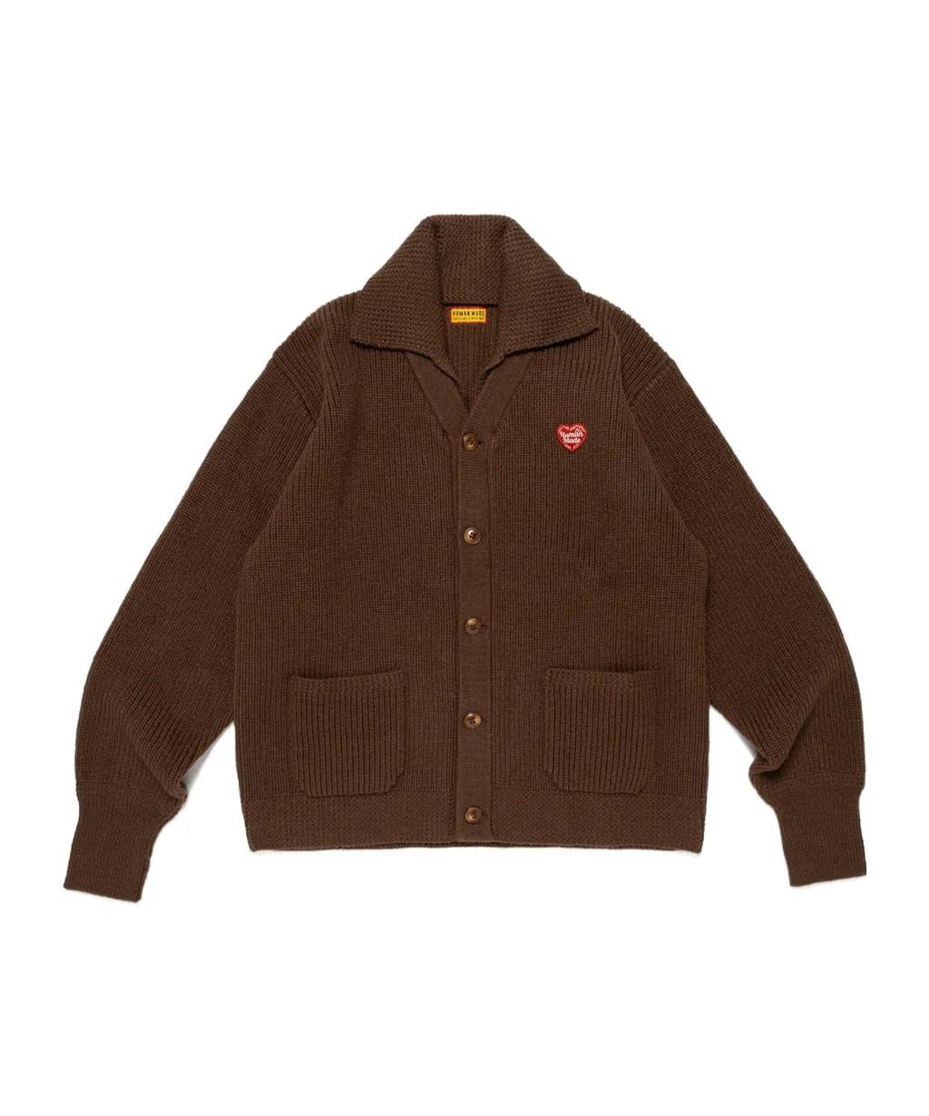 Human Made Heart-Patch Wool Cardigan