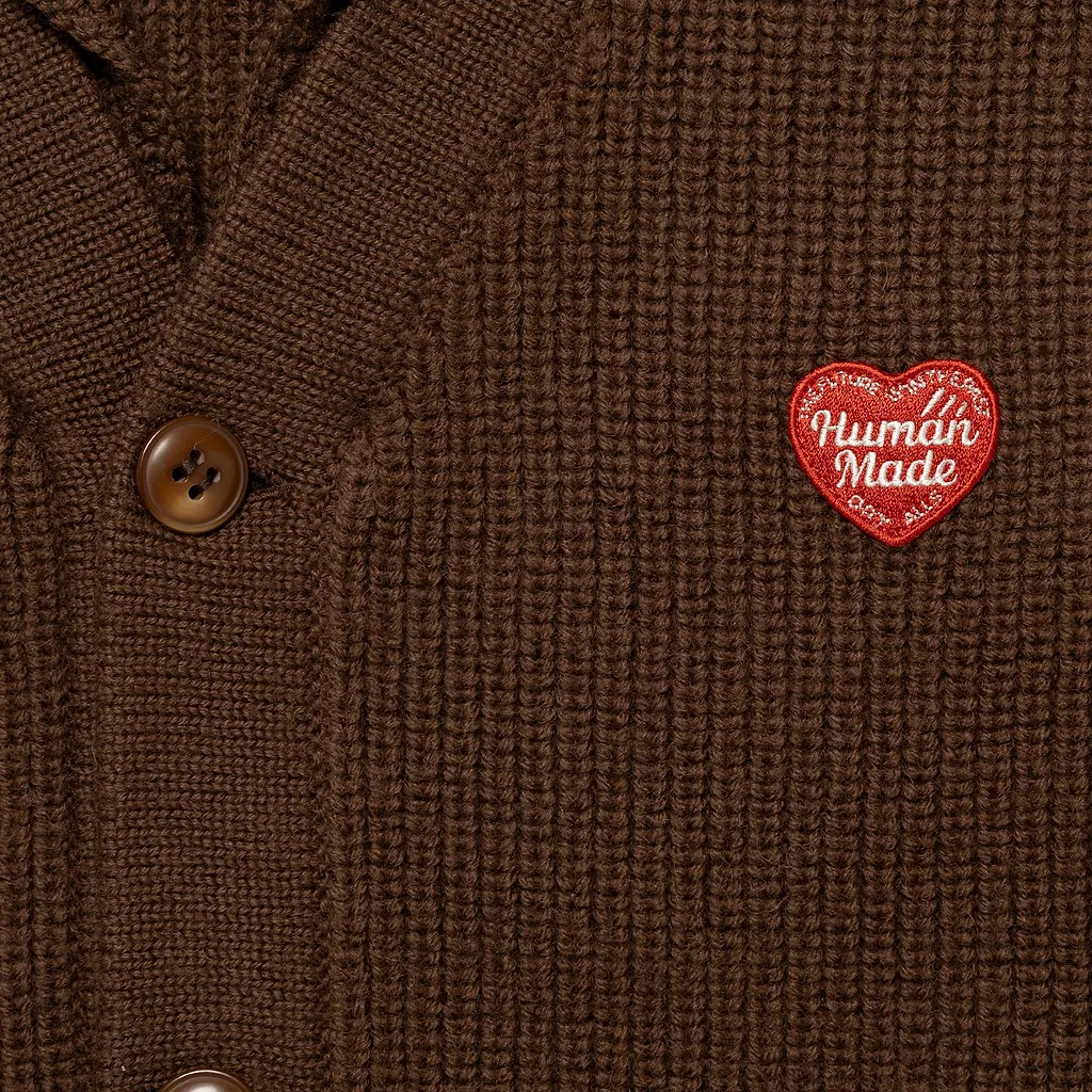 Human Made Heart-Patch Wool Cardigan