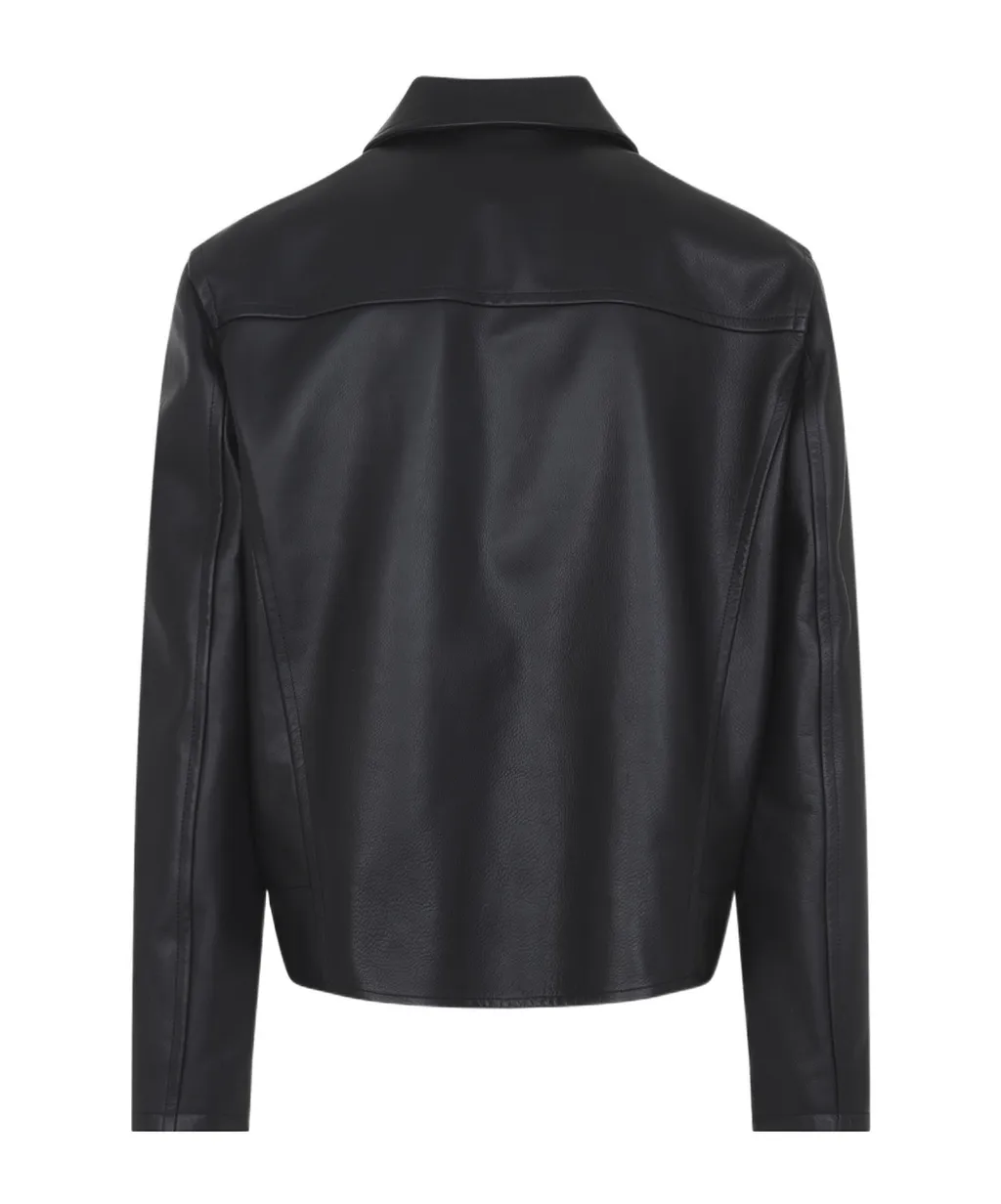 Jil Sander Zip-Front Leather Jacket