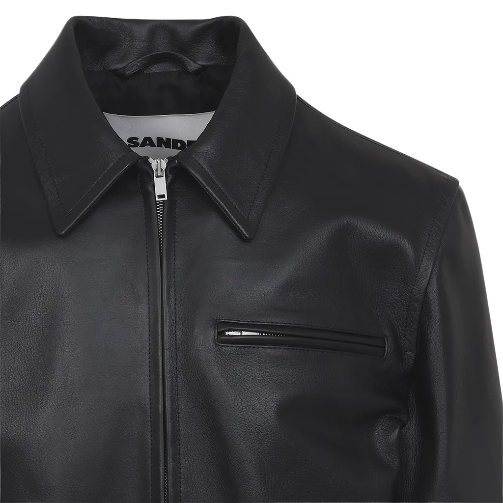 Jil Sander Zip-Front Leather Jacket