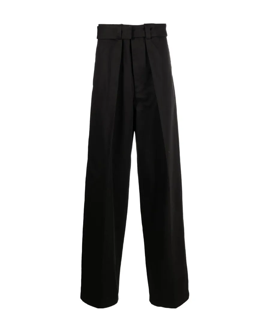Loose-Cut Cotton Trousers
