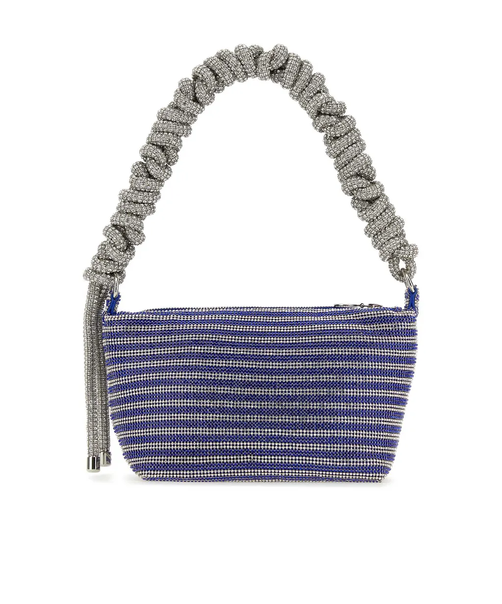 Kara Embellished Mesh Phone Cord Zipped Shoulder Bag