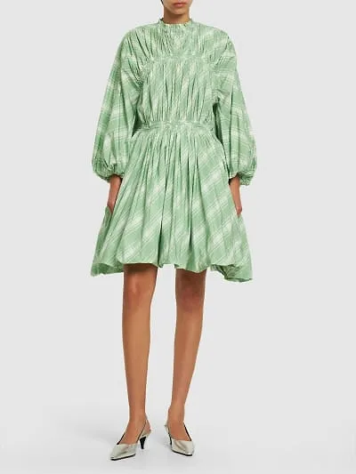 Plaid Long-Sleeved Dress