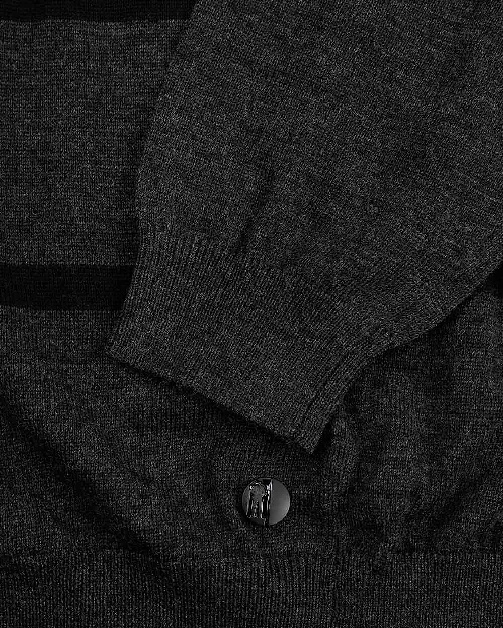 High-Necked Striped Pullover