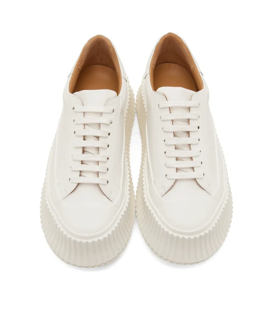 Ribbed-Sole Low-Top Sneakers