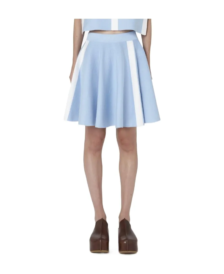 Jw Anderson Logo Embroidered Contrast Mini Skirt