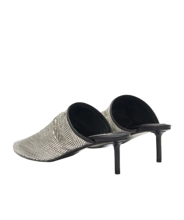 Sequin-Mesh Mules