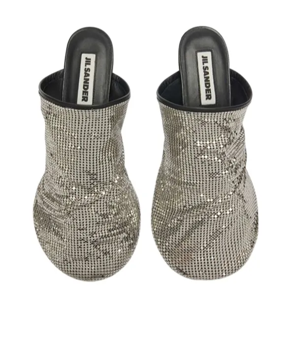 Sequin-Mesh Mules
