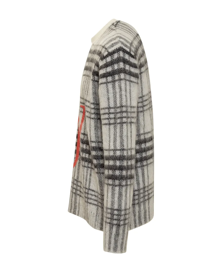 Jw Anderson Logo Intarsia-Knit Checked Jumper