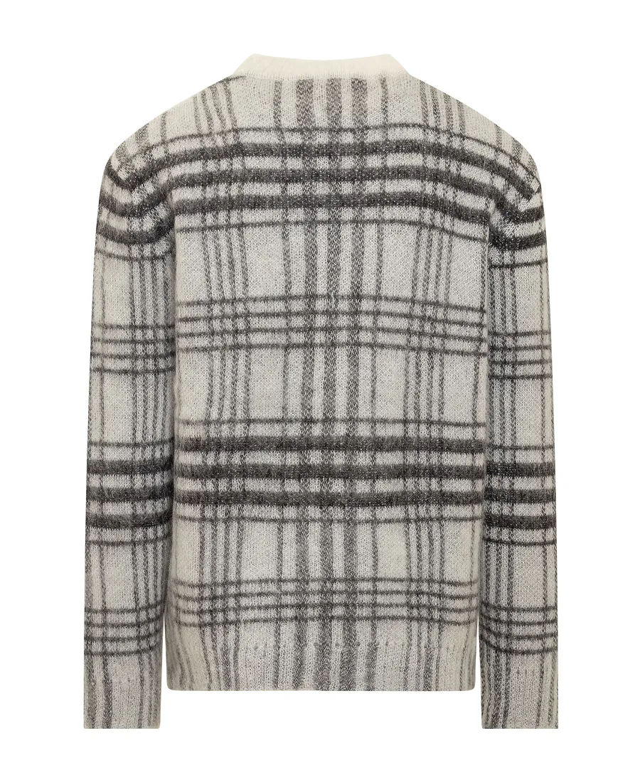 Jw Anderson Logo Intarsia-Knit Checked Jumper