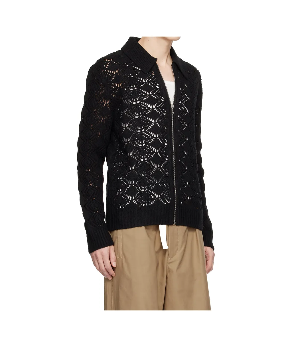 Wool Zipper Knit Sweater