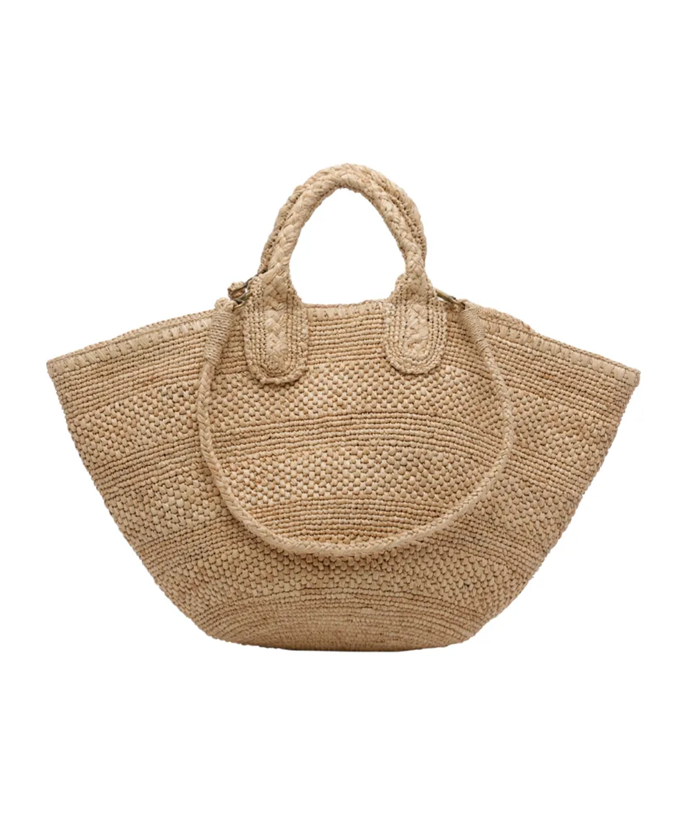 Ibeliv Strap Detailed Woven Tote Bag