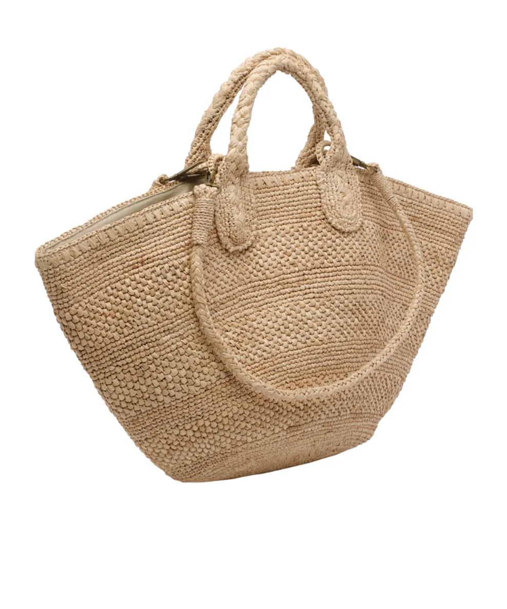 Ibeliv Strap Detailed Woven Tote Bag