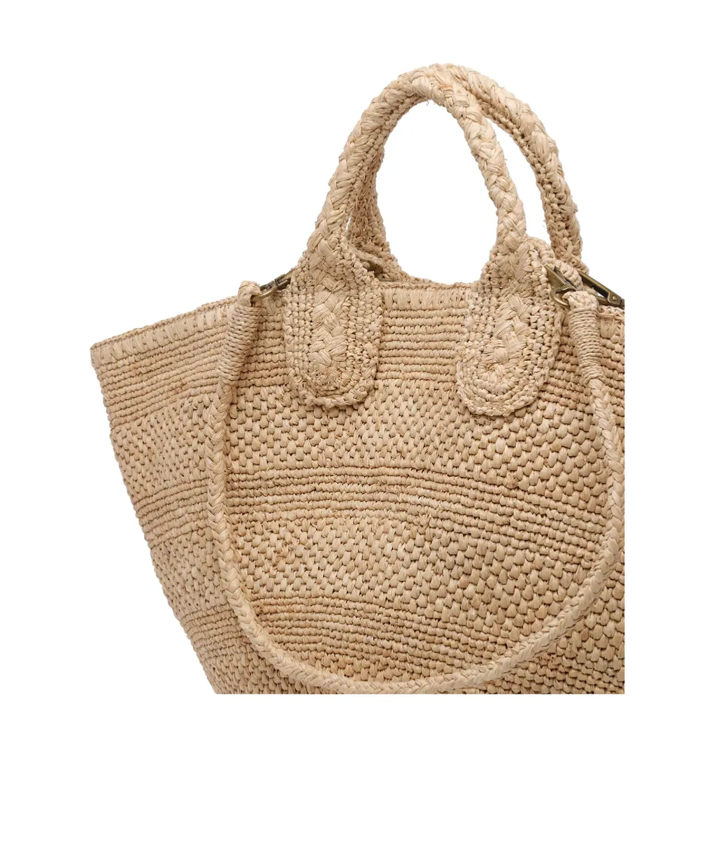 Ibeliv Strap Detailed Woven Tote Bag