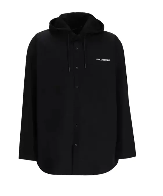 Logo-Lettering Hooded Jacket