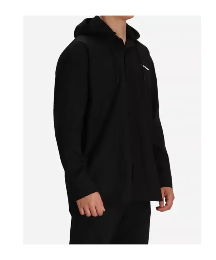 Logo-Lettering Hooded Jacket