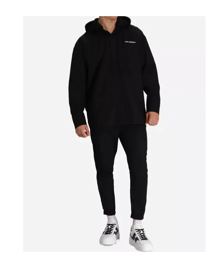 Logo-Lettering Hooded Jacket