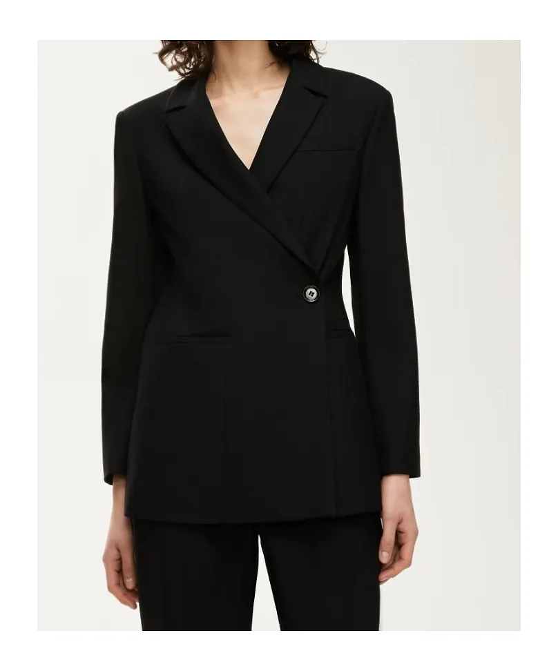 Notched-Lapel Double-Breasted Blazer