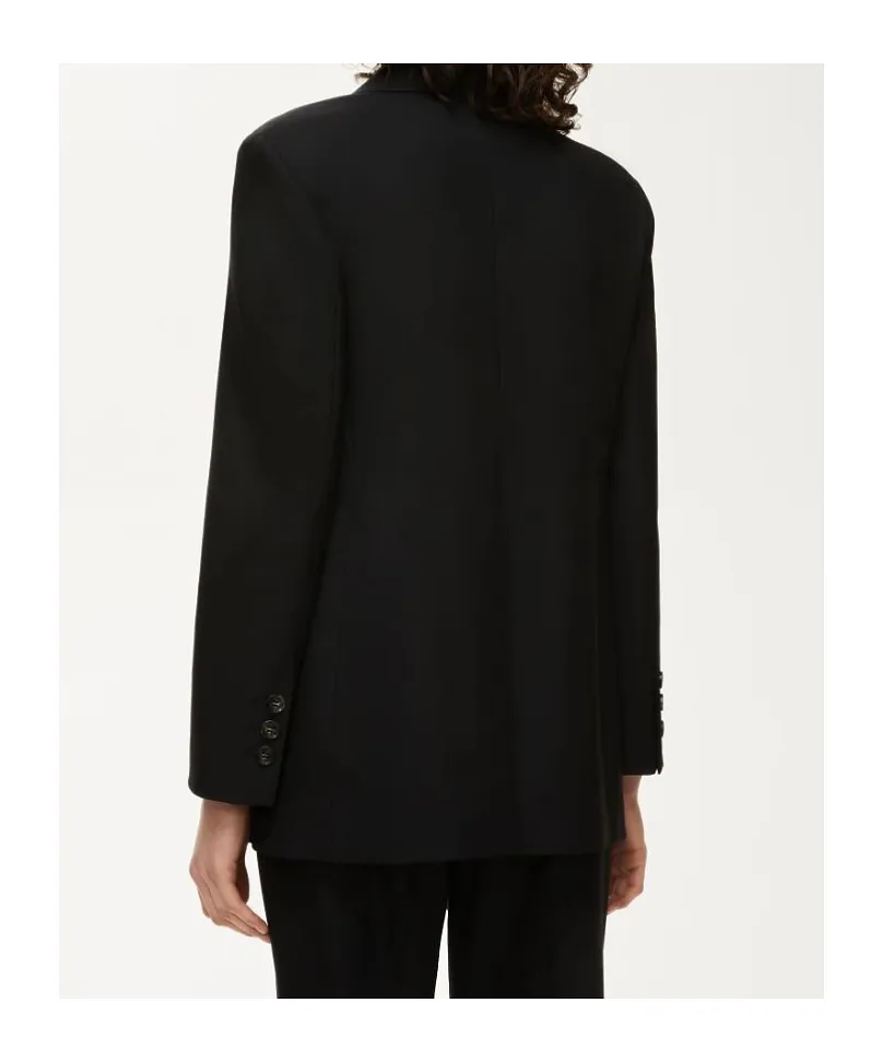 Notched-Lapel Double-Breasted Blazer