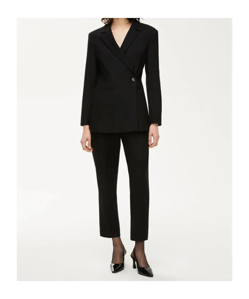 Notched-Lapel Double-Breasted Blazer