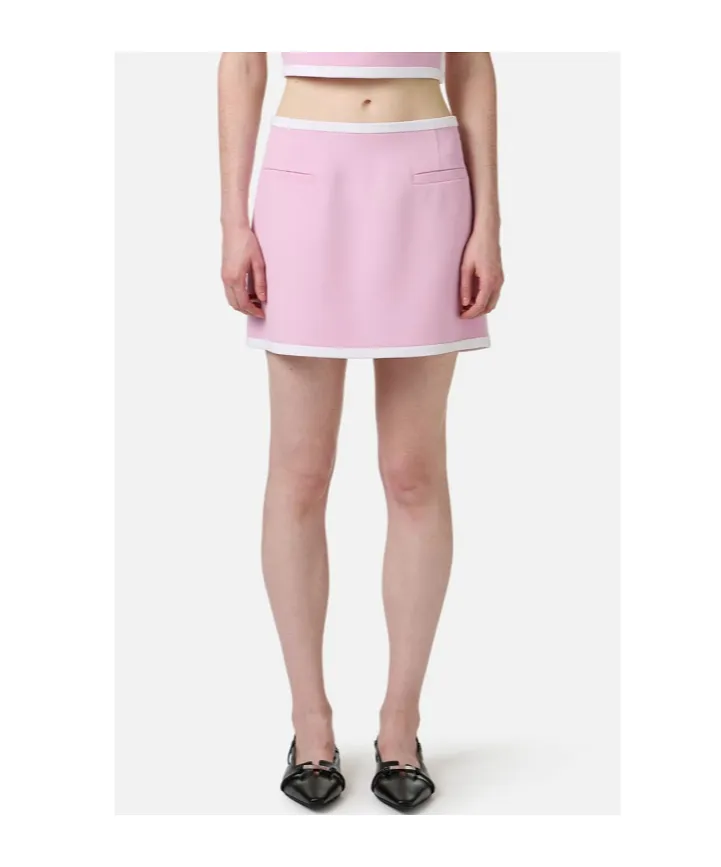 Contrasting-Edges Mini Skirt