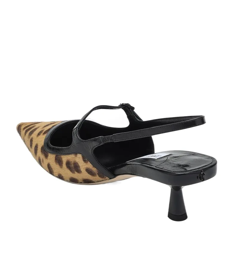 Didi 45 Slingback In Leopard Print Pony Skin