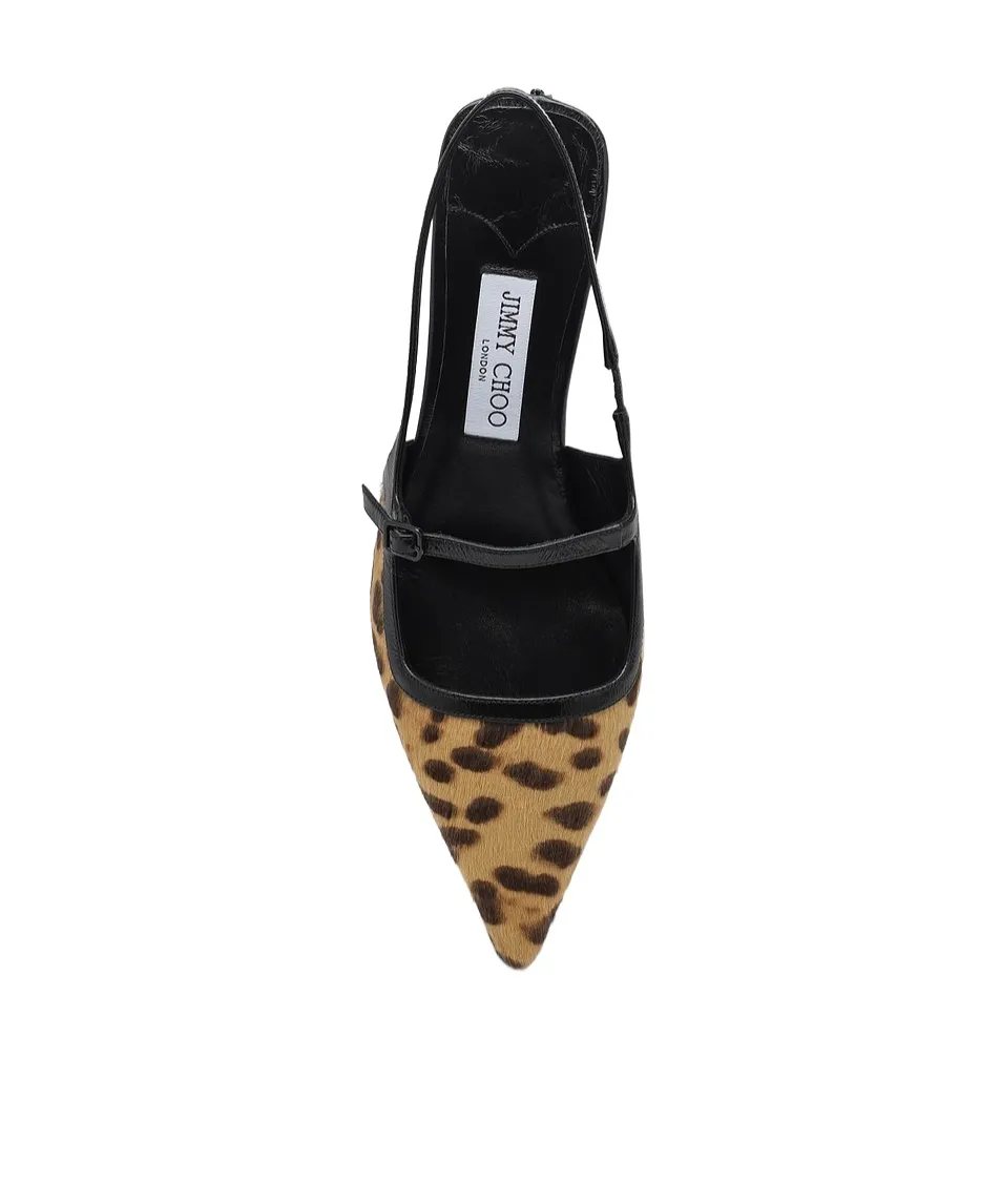 Didi 45 Slingback In Leopard Print Pony Skin