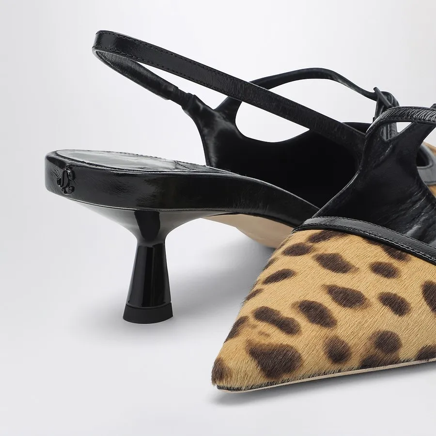Didi 45 Slingback In Leopard Print Pony Skin