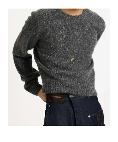 Jw Anderson Embroidered Crew Neck Knitted Sweater