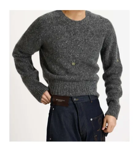 Jw Anderson Embroidered Crew Neck Knitted Sweater