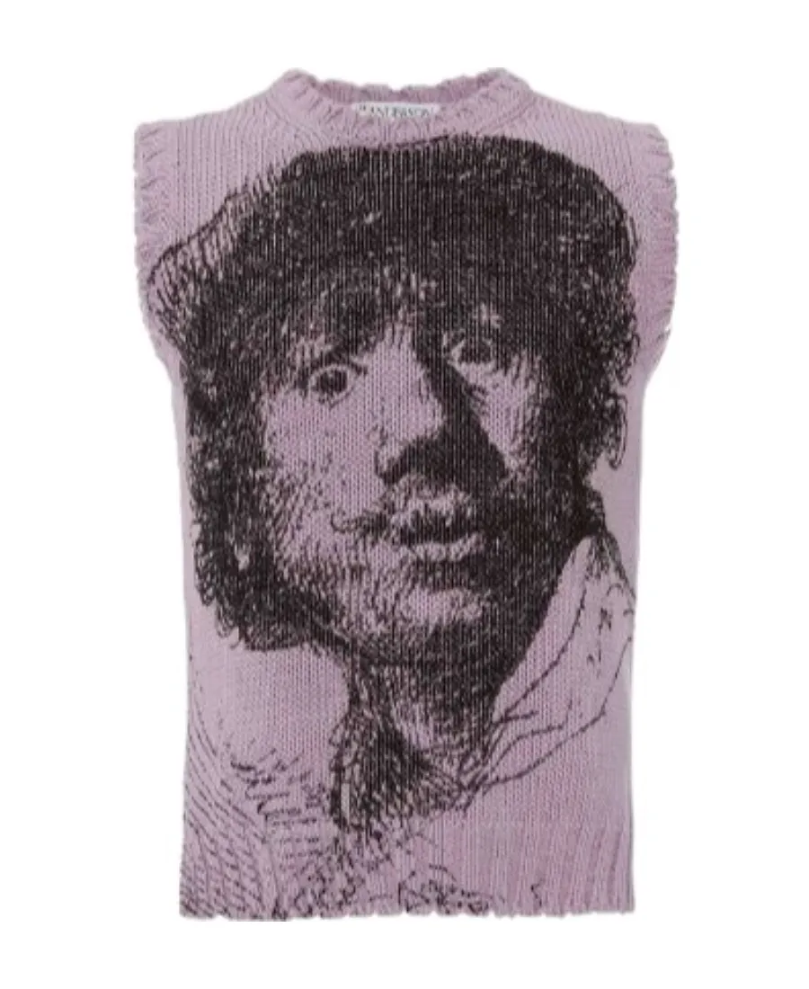 Rembrandt-Print Sleeveless Jumper