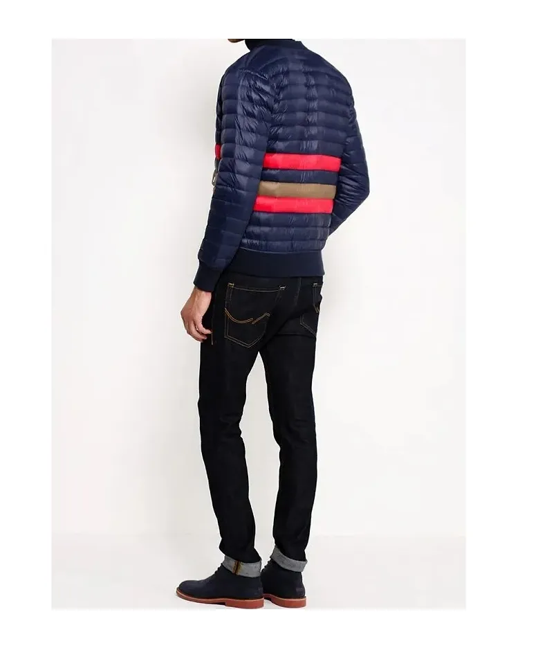 Zippered Long-Sleeved Down Jacket