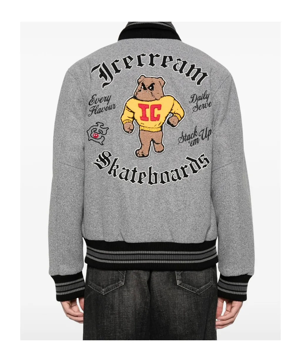 Logo-Appliqué Bomber Jacket