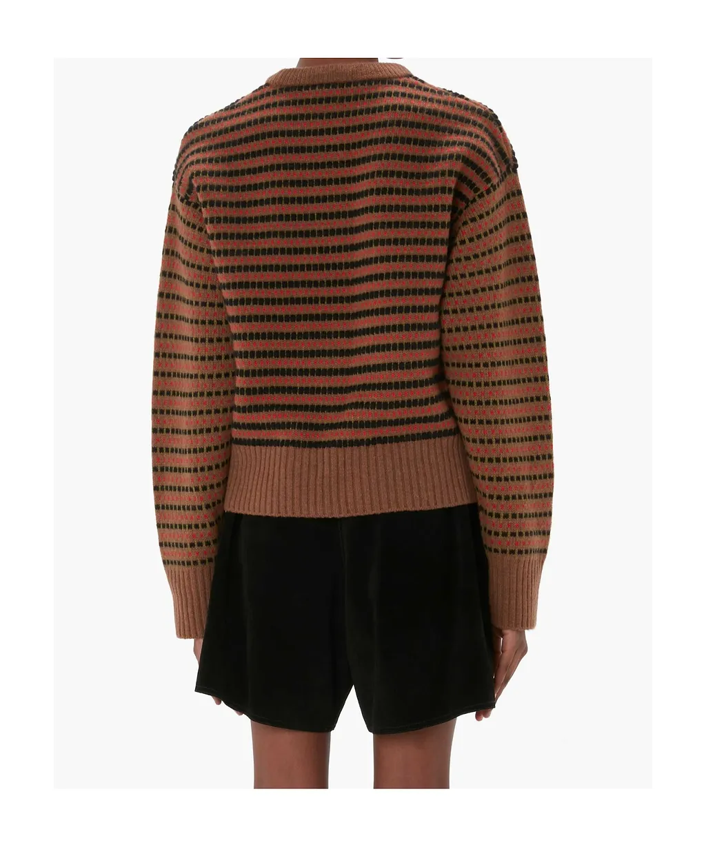 Striped-Jacquard Wool Sweater