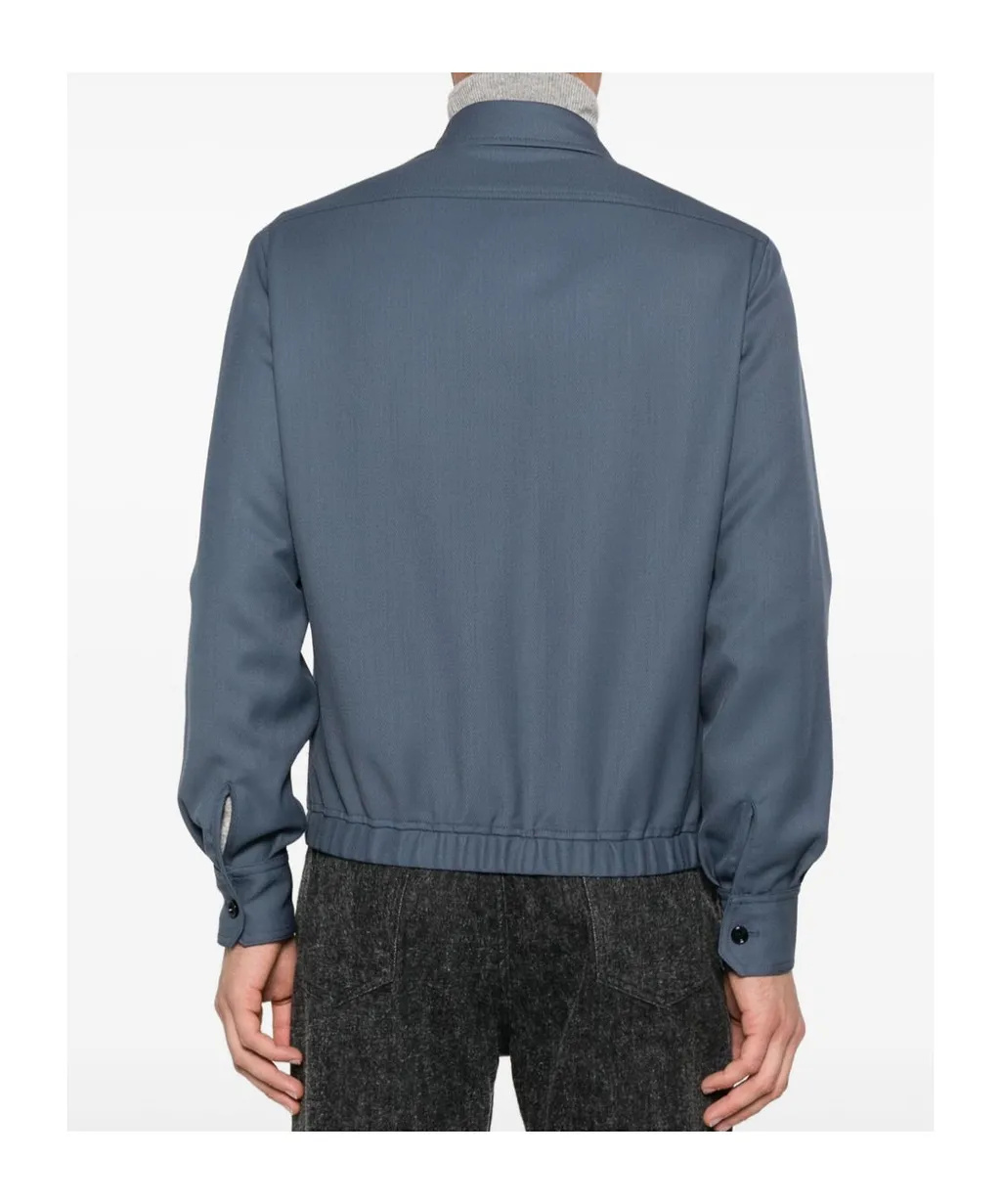 Button-Fastening Flap-Pocket Jacket