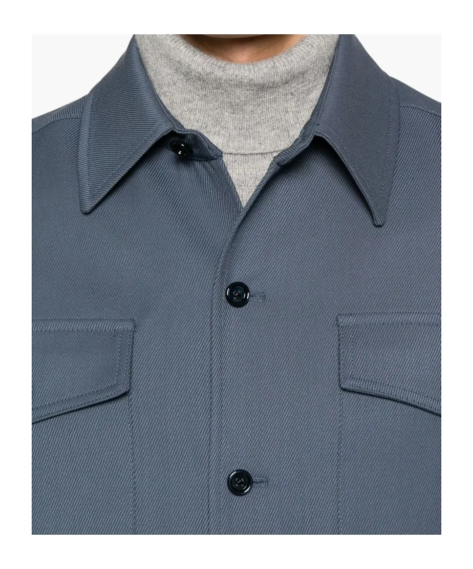 Button-Fastening Flap-Pocket Jacket