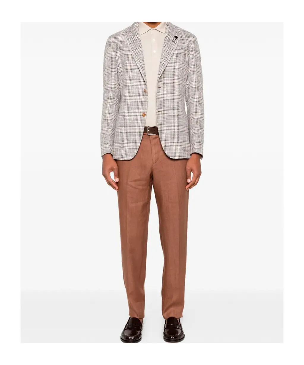 Checked Single-Breasted Jacket